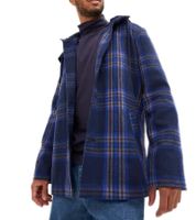 Men's Checked Transition Jacket with Cotton Content, Sweat Jacket with Detachable Hood and Check Pattern, 913708 Blue Men's Checked Transition Jacket with Cotton Content, Sweat Jacket with Detachable Hood and Check Pattern, 913708 Blue