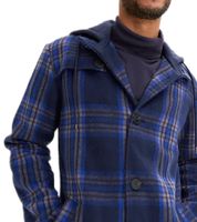 Men's Checked Transition Jacket with Cotton Content, Sweat Jacket with Detachable Hood and Check Pattern, 913708 Blue Men's Checked Transition Jacket with Cotton Content, Sweat Jacket with Detachable Hood and Check Pattern, 913708 Blue