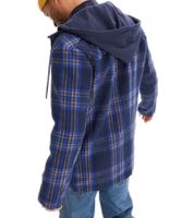 Men's Checked Transition Jacket with Cotton Content, Sweat Jacket with Detachable Hood and Check Pattern, 913708 Blue Men's Checked Transition Jacket with Cotton Content, Sweat Jacket with Detachable Hood and Check Pattern, 913708 Blue