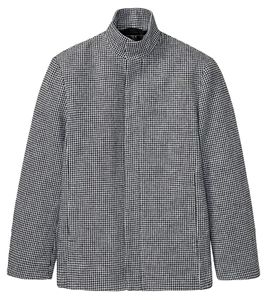 Herren Übergangs-Jacke mit Hahnentritt-Muster Frühlings-Jacke 957466 Schwarz/Weiß