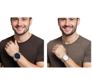 Pierre Cardin Herren Armband-Uhr analoge Quarz-Uhr mit Edelstahl-Armband 3ATM 40mm in Silber/Weiß oder Silber/Schwarz