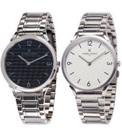 Montre-bracelet analogique à quartz pour homme Pierre Cardin avec bracelet en acier inoxydable 3ATM 40 mm en argent/blanc ou argent/noir