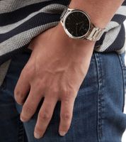 Montre-bracelet analogique à quartz pour homme Pierre Cardin avec bracelet en acier inoxydable 3ATM 40 mm en argent/blanc ou argent/noir