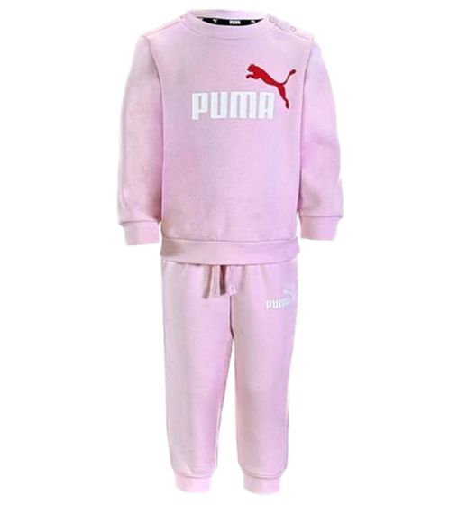 Set of 2 PUMA Kids' Jogging Suits for Girls, Sweat Joggers, Crew Neck Pullover, Cotton Set, 627915, 62, Pink