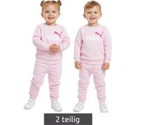 Tuta da jogging PUMA per bambine, set da 2 pezzi, felpa con scollo rotondo, set in cotone, 627915, taglia 62, rosa