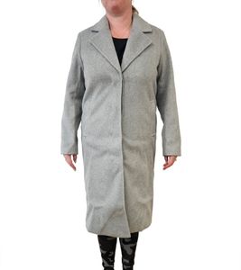 Manteau long durable pour femme, manteau de tous les jours aspect laine, manteau basique, veste à manches longues 931881 gris