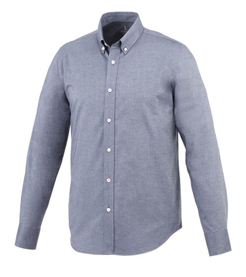 Chemise Oxford à manches longues ELEVATE Vaillant, chemise business classique pour homme, chemise en coton 142 g/m² 3816292 Gris