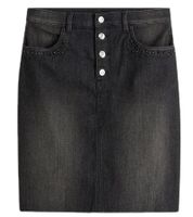 Gonna in denim da donna con strass, gonna in jeans, gonna in cotone, minigonna 918098 Nero/Grigio