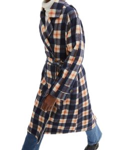Cappotto primaverile da donna a quadri con cintura, cappotto da tutti i giorni, cappotto base, giacca a maniche lunghe 940534 Blu/Arancione Cappotto primaverile da donna a quadri con cintura, cappotto da tutti i giorni, cappotto base, giacca a maniche lunghe 940534 Blu/Arancione