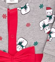 weihnachtlicher Kleinkinder Body für Babys mit Schneemann-Print Baumwoll-Einteiler mit großer Schleife Strampler 951686 Grau/Rot weihnachtlicher Kleinkinder Body für Babys mit Schneemann-Print Baumwoll-Einteiler mit großer Schleife Strampler 951686 Grau/Rot