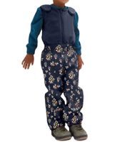 Pantalón impermeable infantil con bandas reflectantes, peto térmico para niños y niñas con estampado floral, pantalón antibarro, peto 903967 azul oscuro