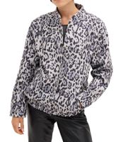 Sustainable women's leopard-print blouson jacket, transitional jacket, spring jacket, cozy summer jacket 909753 Beige Sustainable women's leopard-print blouson jacket, transitional jacket, spring jacket, cozy summer jacket 909753 Beige