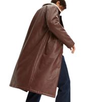 Manteau en similicuir pour femme avec col en fourrure teddy, manteau de tous les jours surdimensionné, veste à manches longues, veste de transition 915415 marron foncé/crème Manteau en similicuir pour femme avec col en fourrure teddy, manteau de tous les jours surdimensionné, veste à manches longues, veste de transition 915415 marron foncé/crème