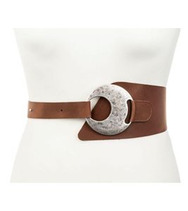 Vanzetti Damen Echt-Leder-Gürtel breiter Gürtel modischer Taillengürtel 56716807 Braun