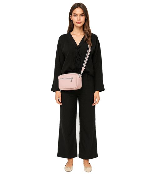 WOWZILLA Women's Handbag with Practical Compartments, Shoulder Bag, Fashionable Evening Bag, Pink