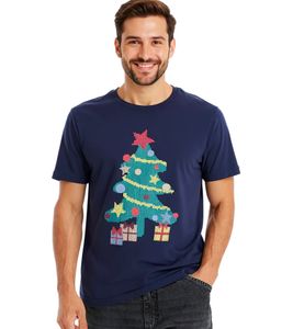 T-shirt da uomo con motivo natalizio, maglietta in cotone, maglietta estiva, maglietta a maniche corte, 951021, blu scuro T-shirt da uomo con motivo natalizio, maglietta in cotone, maglietta estiva, maglietta a maniche corte, 951021, blu scuro