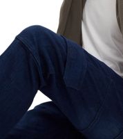 Warm Men's Thermal Cargo-Style Jeans, Straight Leg Denim Pants 924006, Dark Blue