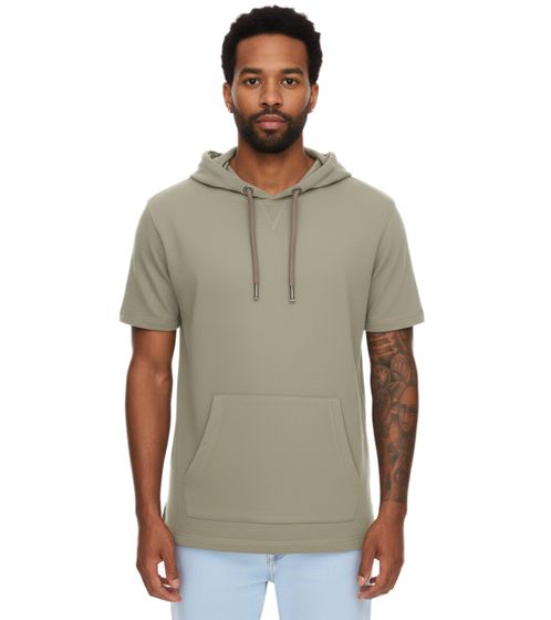 EIGHT2NINE Men's Hooded Sweater, Short-Sleeved Cotton Hoodie, T-Shirt, Hoodie, Summer Hoodie H10014L22462AEN 12300 Khaki
