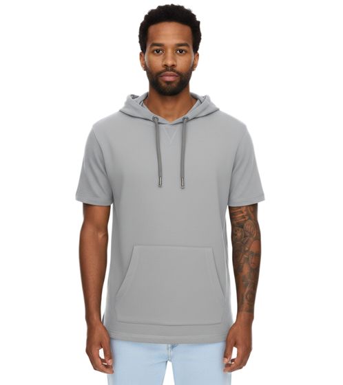 EIGHT2NINE Men's Hooded Sweater, Short-Sleeved Cotton Hoodie, T-Shirt, Hoodie, Summer Hoodie H10014L22462AEN 23200 Light Gray