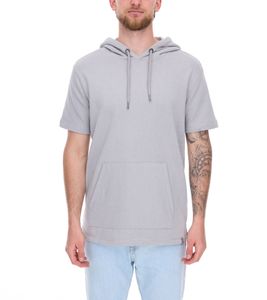 Sweat à capuche à manches courtes pour homme EIGHT2NINE , en coton, pour l'été, H10014L22462AEN 23200, gris clair Sweat à capuche à manches courtes pour homme EIGHT2NINE , en coton, pour l'été, H10014L22462AEN 23200, gris clair