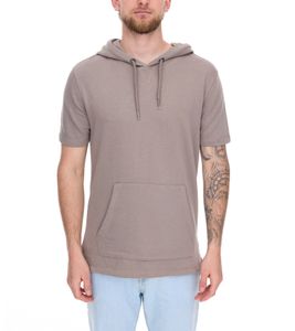 EIGHT2NINE Men's Hooded Sweater, Short-Sleeved Cotton Hoodie, T-Shirt, Hoodie, Summer Hoodie H10014L22462AEN 21300 Light Brown
