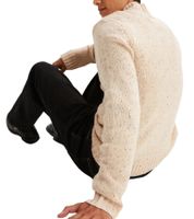 Herren Strick-Pullover mit Duffle-Knopf Stehkragen-Sweater gesprenkelte Optik Große Größen 922837 Beige Herren Strick-Pullover mit Duffle-Knopf Stehkragen-Sweater gesprenkelte Optik Große Größen 922837 Beige