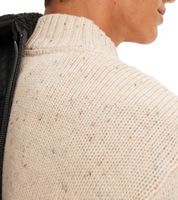 Herren Strick-Pullover mit Duffle-Knopf Stehkragen-Sweater gesprenkelte Optik Große Größen 922837 Beige Herren Strick-Pullover mit Duffle-Knopf Stehkragen-Sweater gesprenkelte Optik Große Größen 922837 Beige