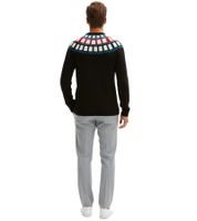 Men's Knitted Sweater with Geometric Pattern, Casual Sweater 915843 Black Men's Knitted Sweater with Geometric Pattern, Casual Sweater 915843 Black