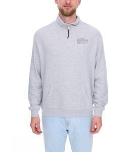 STITCH & SOUL Herren Sweater mit Reißverschluss moderner Troyer-Pullover mit Stehkragen Baumwoll-Pullover H10014C21404A  23200 Hellgrau