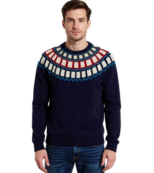 Men's knitted sweater with geometric pattern leisure sweater 920675 Blue Men's knitted sweater with geometric pattern leisure sweater 920675 Blue