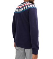 Men's knitted sweater with geometric pattern leisure sweater 920675 Blue Men's knitted sweater with geometric pattern leisure sweater 920675 Blue