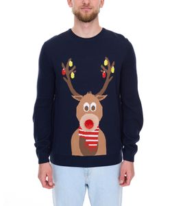 Men's Knitted Sweater with Christmas Pattern, Long-Sleeved Sweater, Casual Sweater 939615 Dark Blue Men's Knitted Sweater with Christmas Pattern, Long-Sleeved Sweater, Casual Sweater 939615 Dark Blue