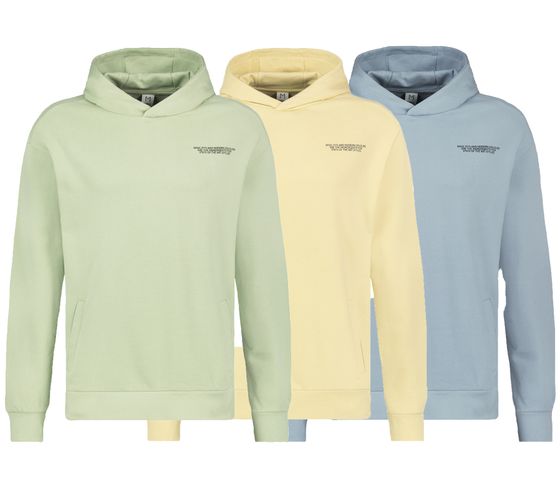 Pull à capuche en coton avec poches pour homme SUBLEVEL H10014T21326A Vert clair, bleu ou jaune