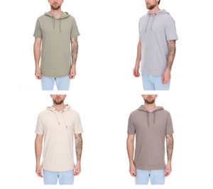 EIGHT2NINE Men's Short-Sleeved Cotton Hoodie, T-Shirt, Summer Hoodie H10014L22462AEN Light Gray, Khaki, Brown, or Beige