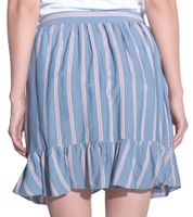 Gonna a portafoglio da donna Vestino, gonna estiva, minigonna a righe, gonna in jersey 901189 Azzurro/Bianco/Rosso