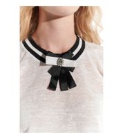 vestino t-shirt donna manica corta con fiocco maglia estiva 900659 bianco