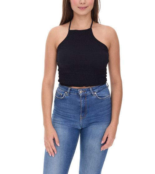 COURSE Damen Crop Top stylisches Sommer-Shirt Tank-Top 900679 Schwarz