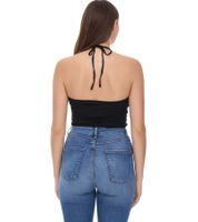 Top corto da donna COURSE, elegante maglietta estiva, canotta 900679 Nero