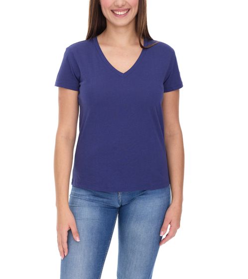 Les Tropeziennes Damen T-Shirt schlichtes Baumwoll-Shirt Kurzarm-Shirt 1 112 3340C Navy
