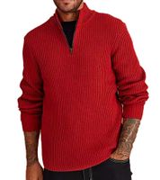 Herren Strick-Troyer klassischer Strick-Pulli mit Reißverschluss Langarm-Pullover Große Größen 978933 Rostrot Herren Strick-Troyer klassischer Strick-Pulli mit Reißverschluss Langarm-Pullover Große Größen 978933 Rostrot