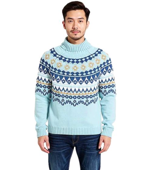 Herren Strick-Pullover mit geometrischen Muster Freizeit-Sweater Große Größen 955017 Blau Herren Strick-Pullover mit geometrischen Muster Freizeit-Sweater Große Größen 955017 Blau