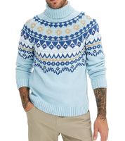 Herren Strick-Pullover mit geometrischen Muster Freizeit-Sweater Große Größen 955017 Blau Herren Strick-Pullover mit geometrischen Muster Freizeit-Sweater Große Größen 955017 Blau