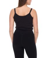 Canotta da donna in cotone a coste, modello crop top, modello fitness, modello yoga, moda, YOU DO YOU 905101, nero