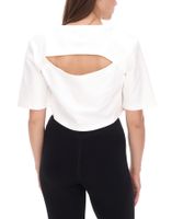 YOU DO YOU women's t-shirt in cropped style fitness top with back cut-out cotton shirt 905051 white YOU DO YOU women's t-shirt in cropped style fitness top with back cut-out cotton shirt 905051 white