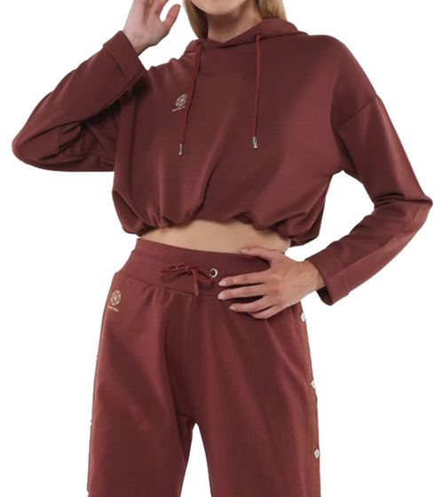 Sweat à capuche court pour femme YOU DO YOU avec capuche Pull de tous les jours Yoga Fashion 905081 Marron acajou