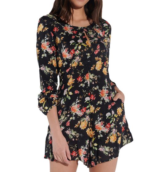 Combinaison femme vestino à imprimé floral, combinaison d'été transparente, manches longues 900549 Noir