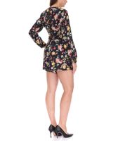 Tuta da donna vestino con stampa floreale, costume intero estivo trasparente, tuta a maniche lunghe 900549 Nero Tuta da donna vestino con stampa floreale, costume intero estivo trasparente, tuta a maniche lunghe 900549 Nero