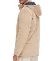 Herren Stepp-Jacke in Veloursleder-Optik mit Kapuze wattierte Jacke 919039 Beige
