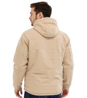Herren Stepp-Jacke in Veloursleder-Optik mit Kapuze wattierte Jacke 919039 Beige