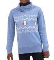 Kinder SET Strick-Pullover und Mütze für Jungen Rollkragen-Pullover Norweger-Pulli 975979 Blau Kinder SET Strick-Pullover und Mütze für Jungen Rollkragen-Pullover Norweger-Pulli 975979 Blau
